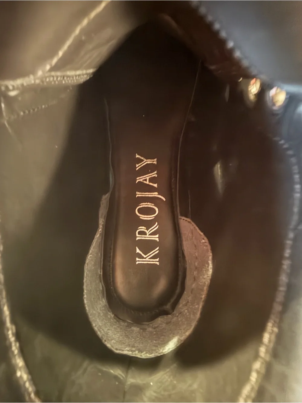 Krojay Onyx Women's Handmade Crochet & Leather High-Top Platform Sneakers Size10